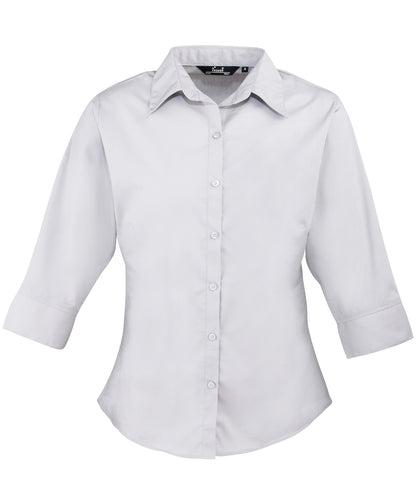 Women's ¾ sleeve poplin blouse