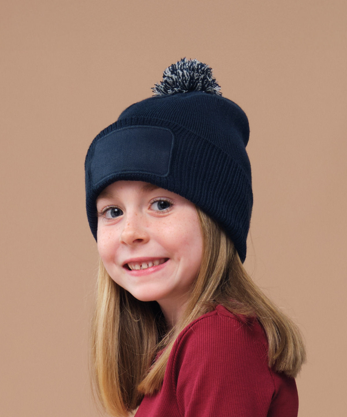 Kids snowstar patch beanie