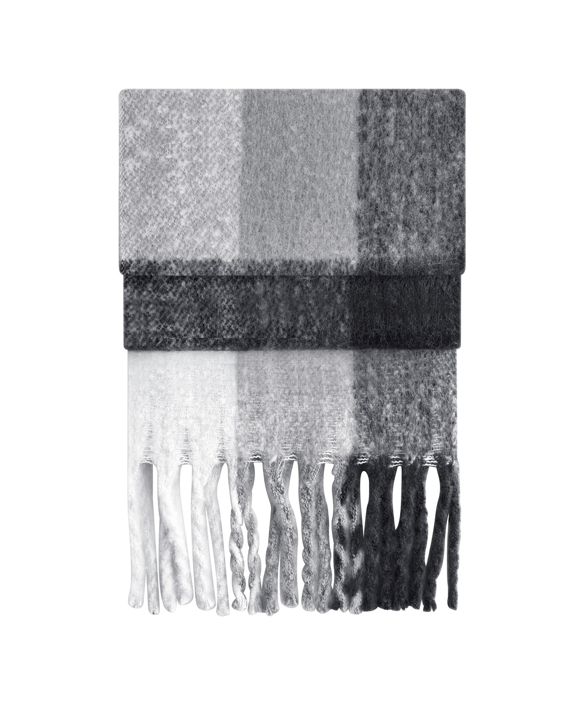 Fluffy check scarf