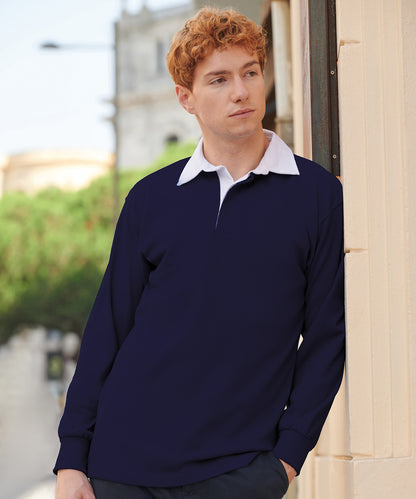 Long sleeve plain rugby shirt