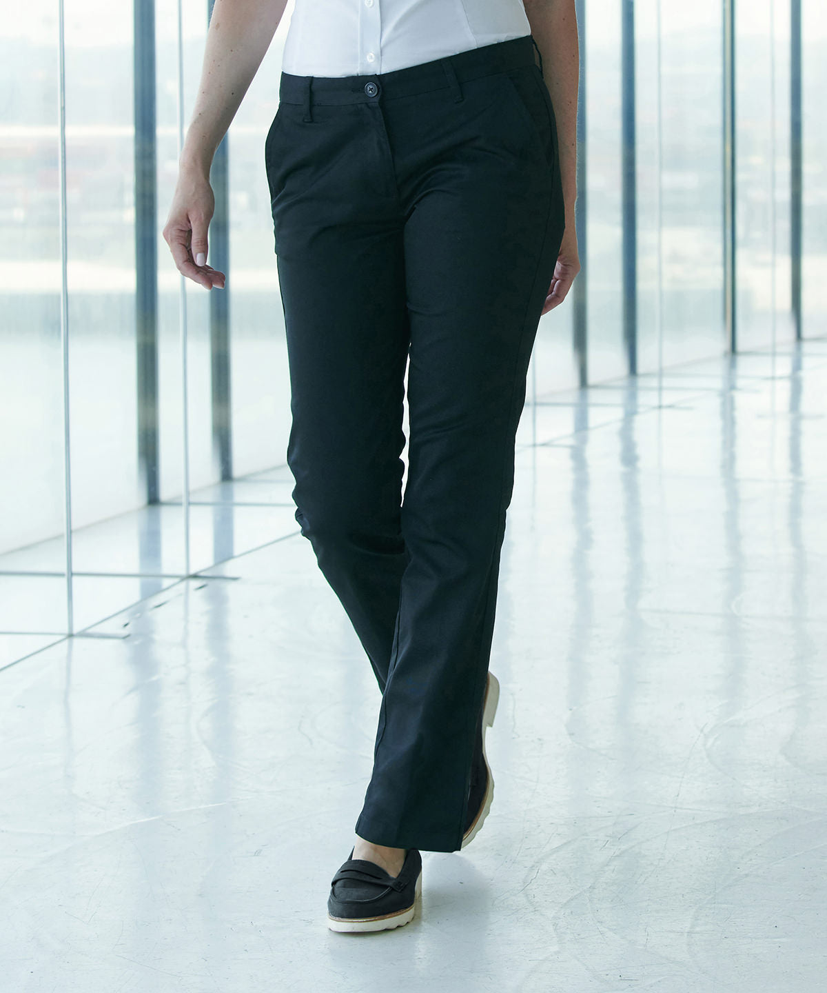 Women's 65/35 flat fronted chino trousers
