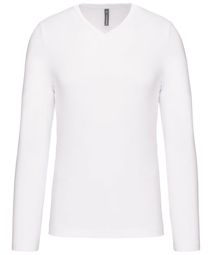 Men's long-sleeved V-neck T-shirt
