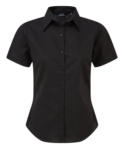 Women's short sleeve poplin blouse