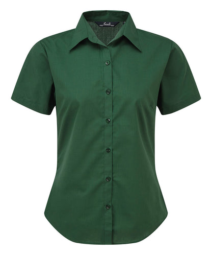 Women's short sleeve poplin blouse