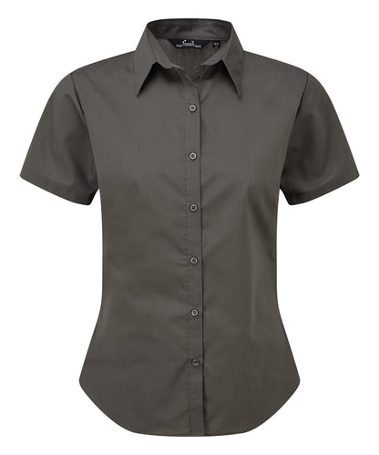 Women's short sleeve poplin blouse