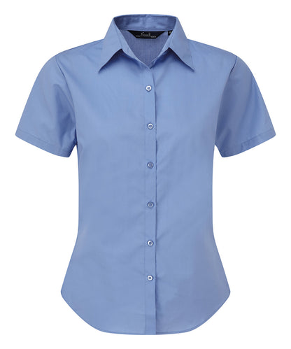 Women's short sleeve poplin blouse