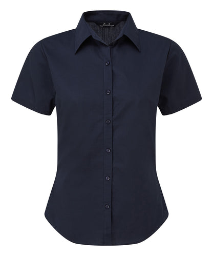 Women's short sleeve poplin blouse