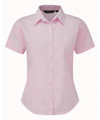 Women's short sleeve poplin blouse