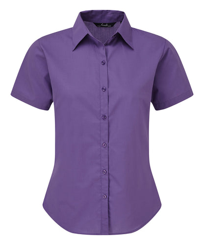 Women's short sleeve poplin blouse
