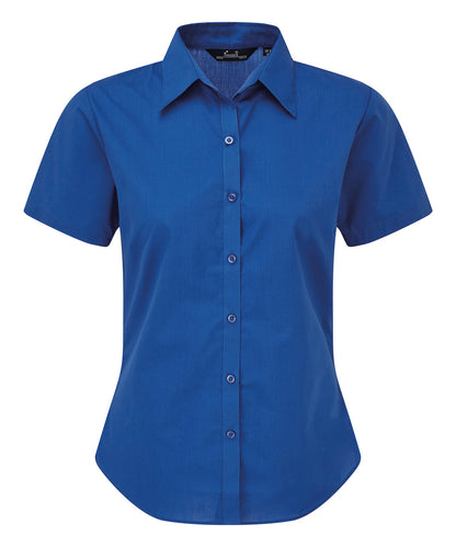 Women's short sleeve poplin blouse