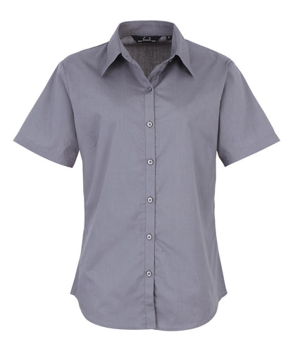 Women's short sleeve poplin blouse