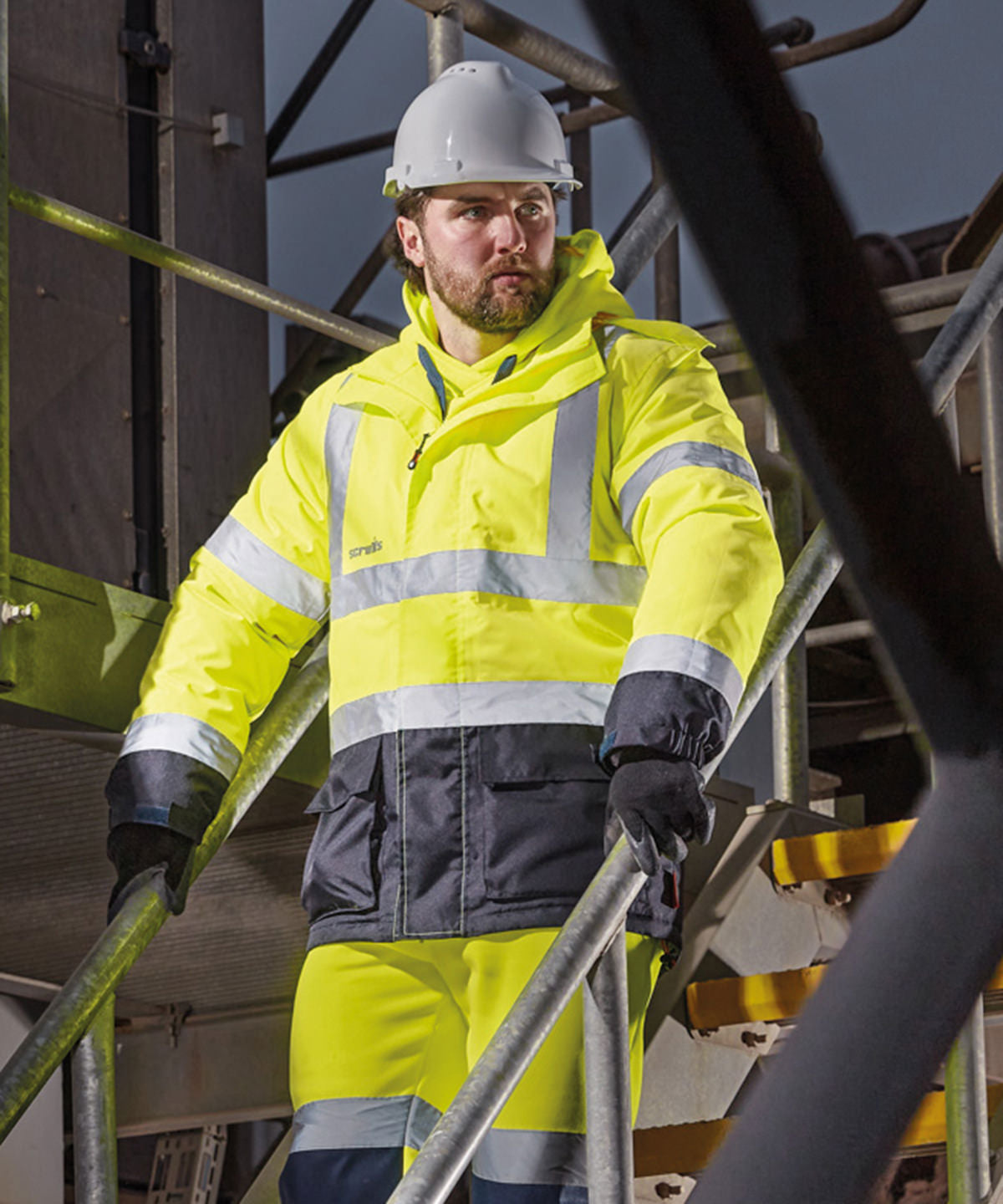 High-visibility waterproof jacket