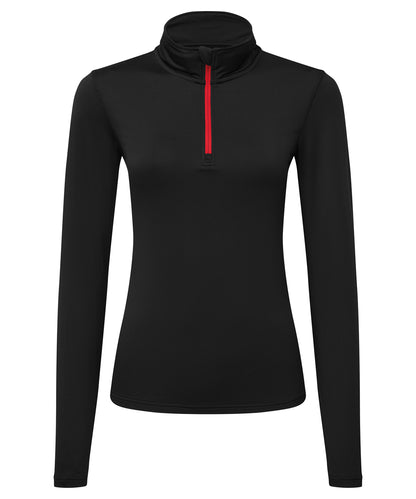 Women's TriDri® recycled long sleeve brushed back ¼ zip