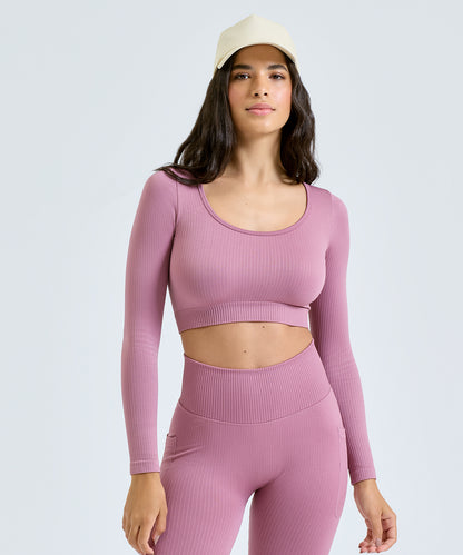 Women's TriDri® ribbed seamless 3D fit" crop top"