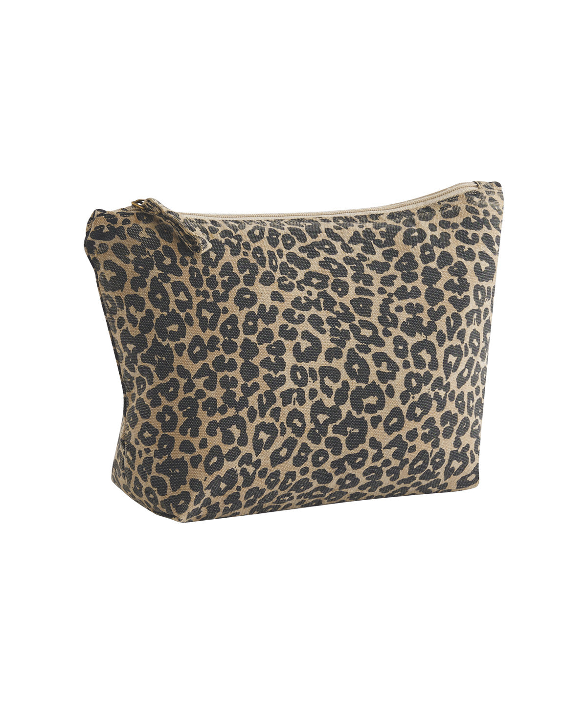 Leopard print canvas accessory bag
